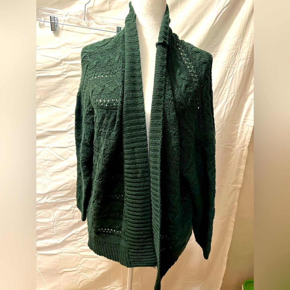 Sonoma women’s open front long line cardigan forest green size XXL